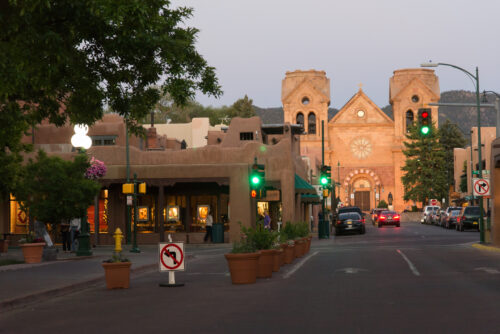 A front shot of St. Francis Cathedral in New Mexico